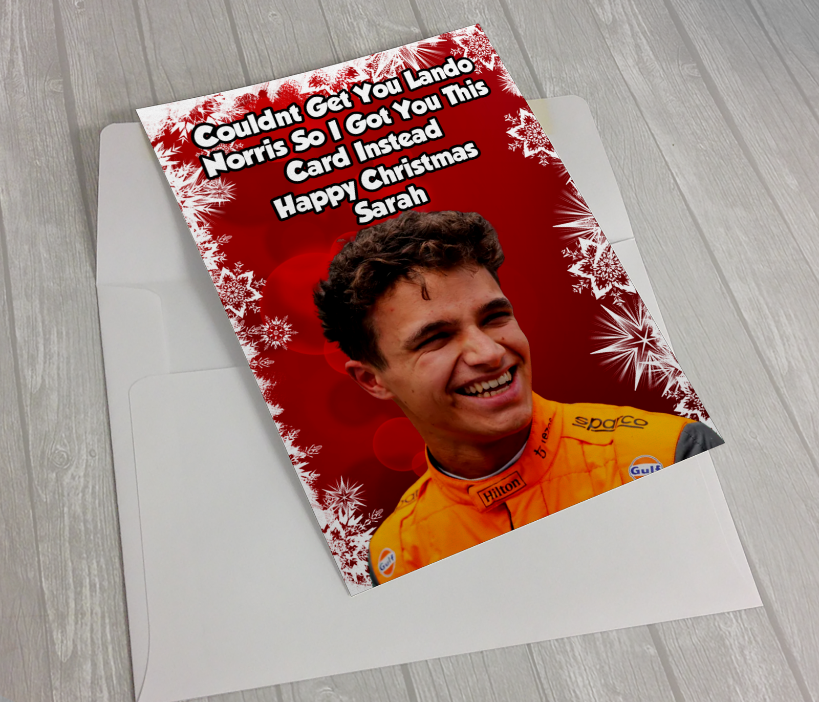 Personalised Landon Norris Formula One F1 McLaren 5x7 Card Comes With Envelope