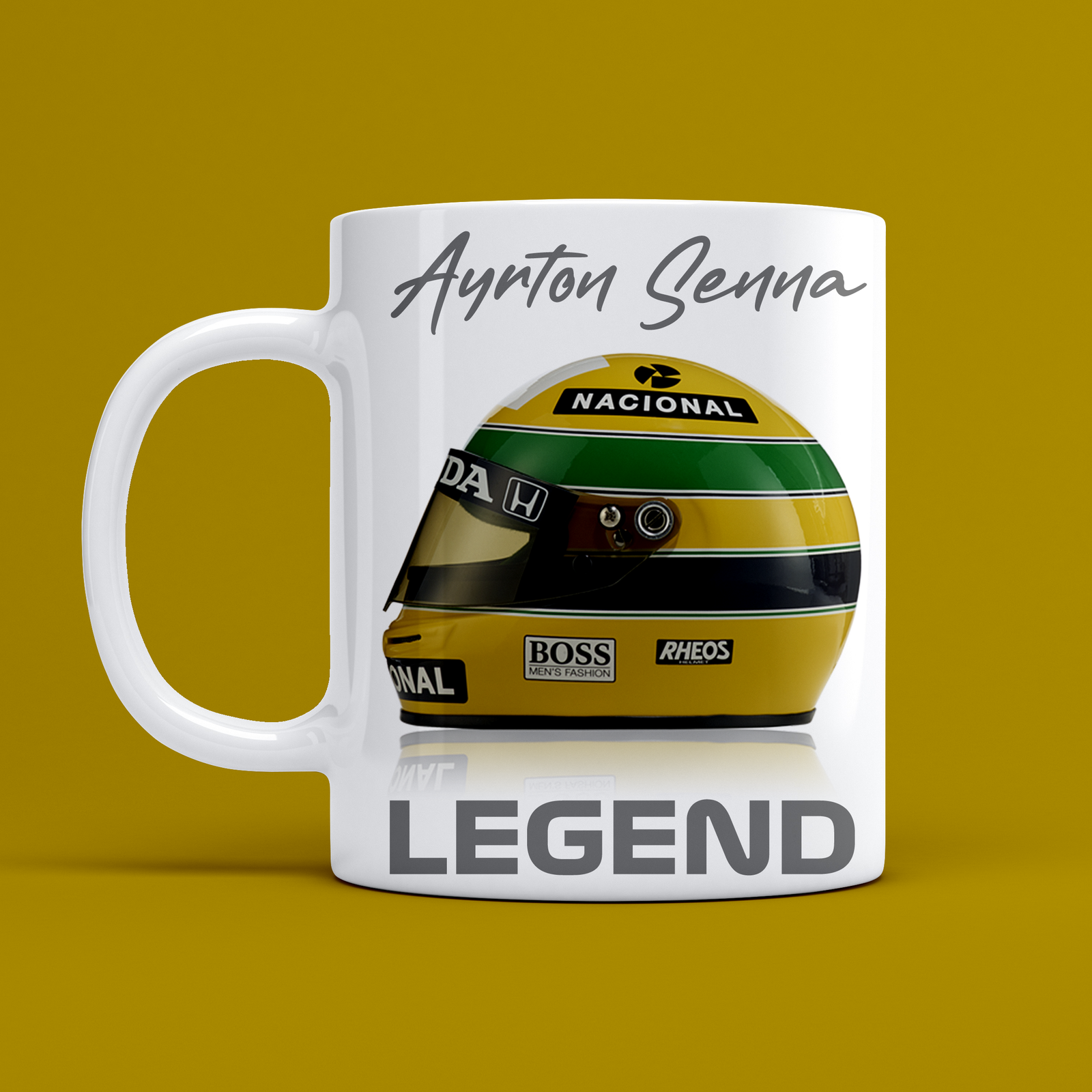 Ayrton Senna Coffee Tea Mug Cup Legend McLaren Formula One F1