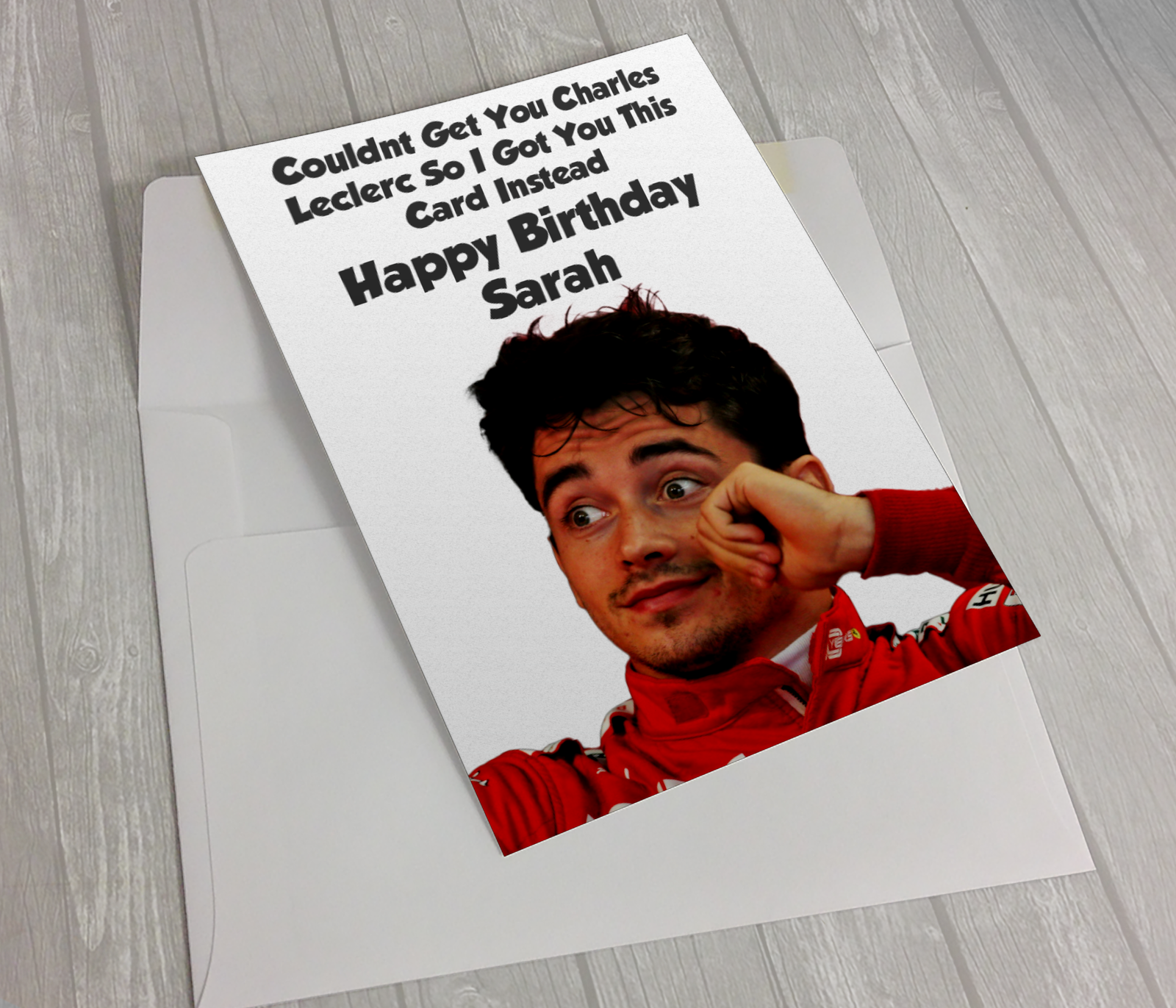 Personalised Charles Leclerc Birthday Card Formula One F1 Ferrari A5 Card Comes With Envelope