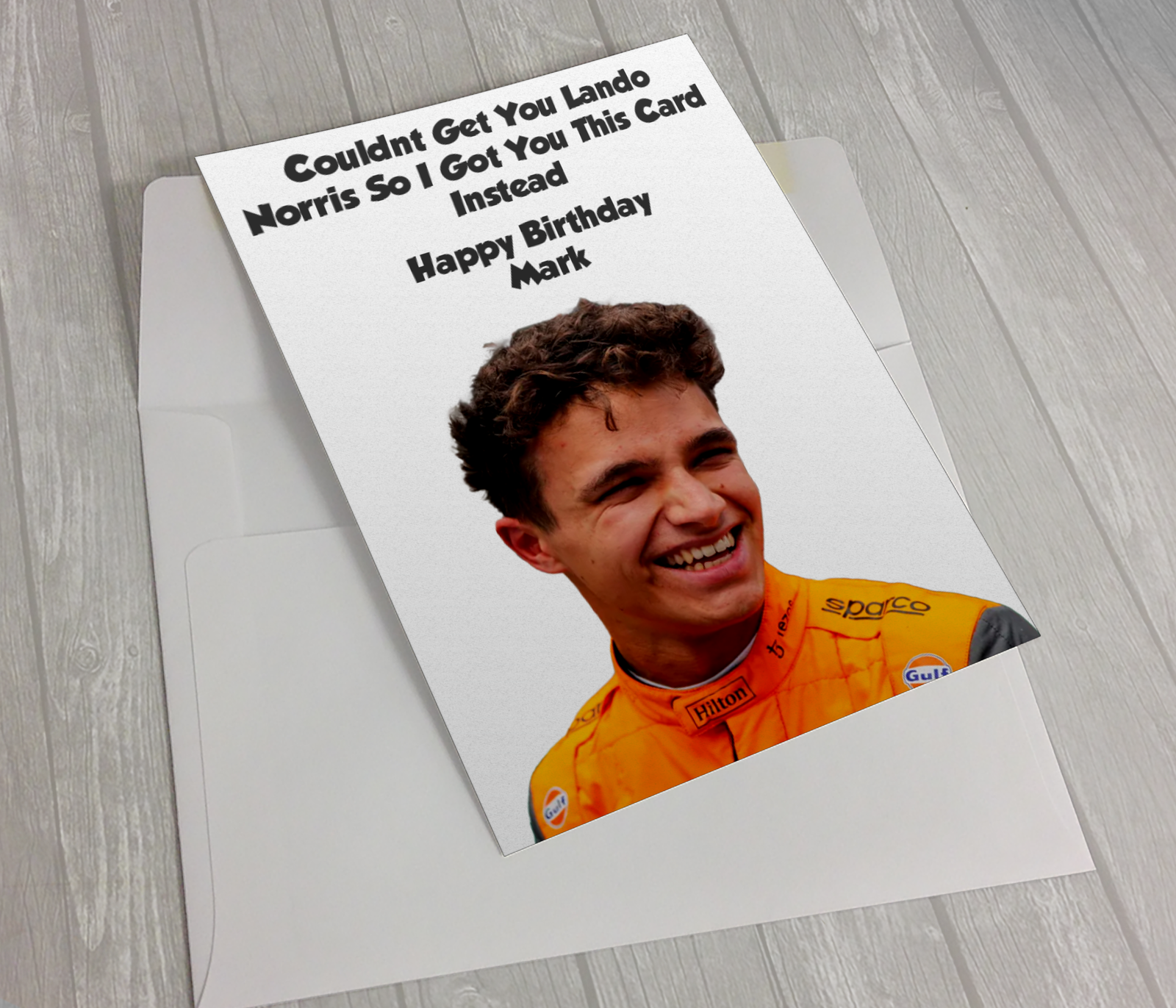 Personalised Lando Norris Birthday Card Formula One F1 Ferrari A5 Card Comes With Envelope