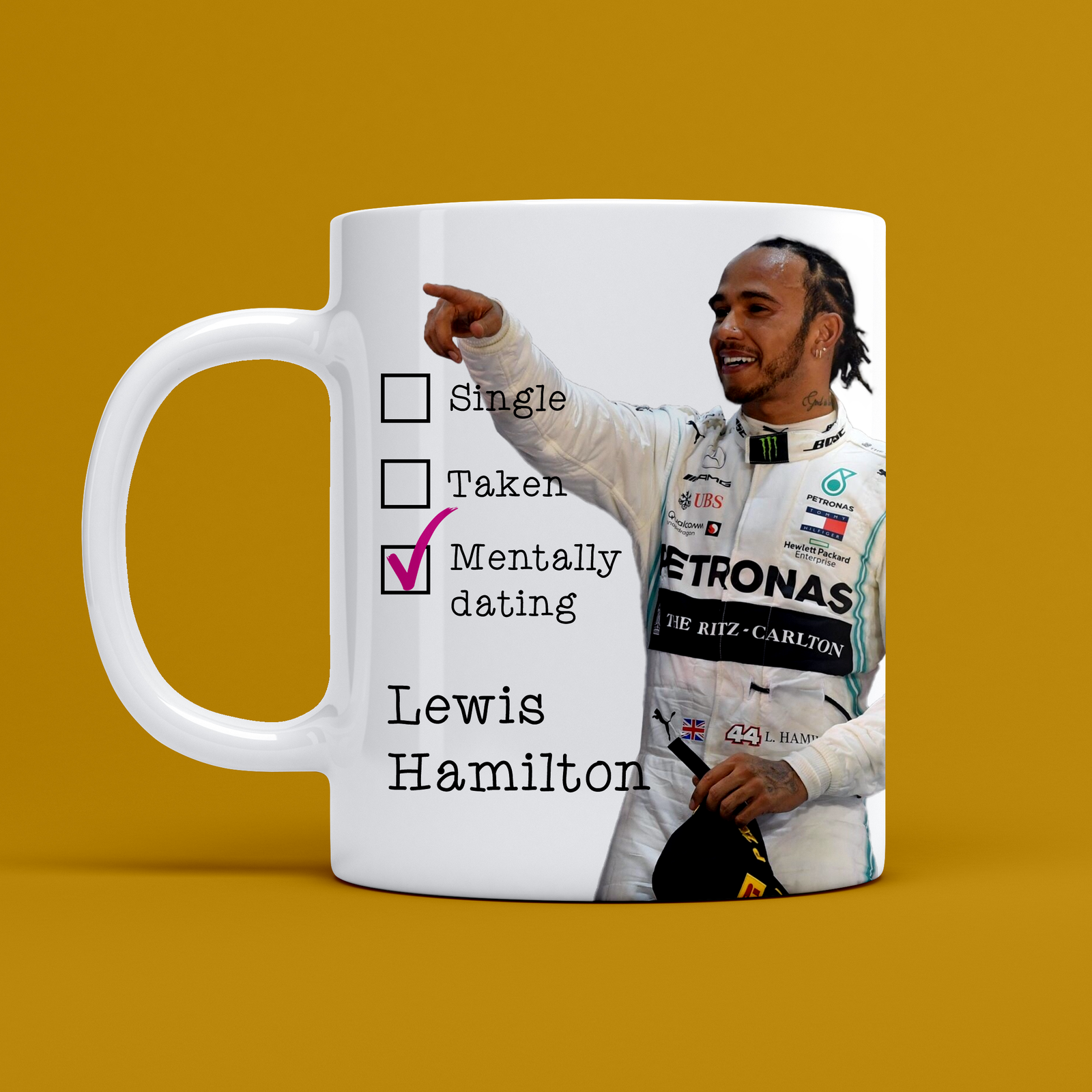 Mentally Dating Lewis Hamilton Coffee Tea Mug Cup Legend Mercedes Ferrari Formula One F1