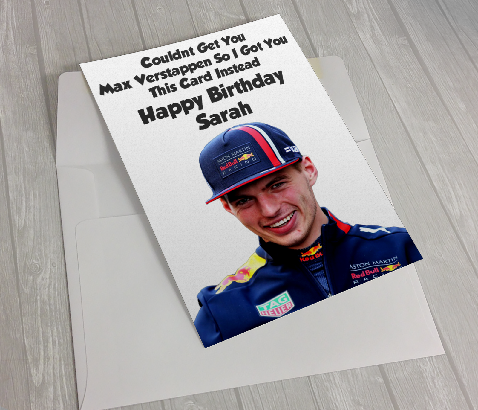 Personalised Max Verstappen Birthday Card Formula One F1 Red Bull A5 Card Comes With Envelope