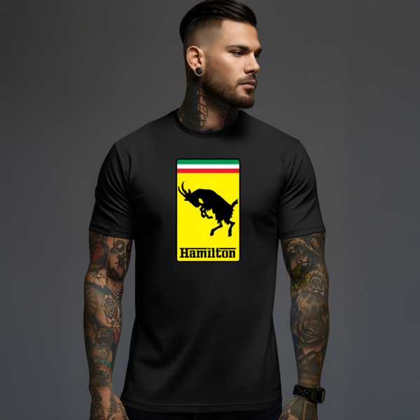 Lewis Hamiton Ferrari GOAT TShirt Formula One F1 Ferrari Badge